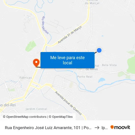 Rua Engenheiro José Luiz Amarante, 101 | Ponto Final Da Divisa to Iptan map