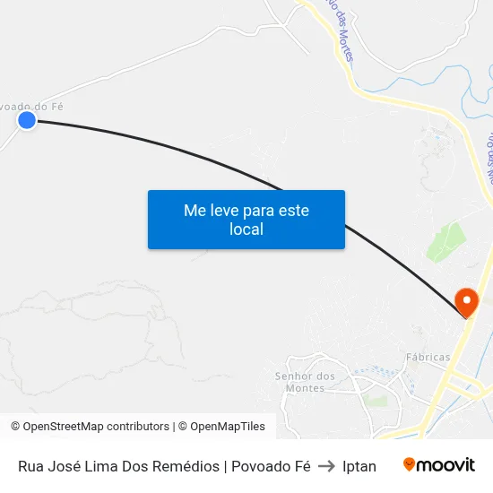Rua José Lima Dos Remédios | Povoado Fé to Iptan map