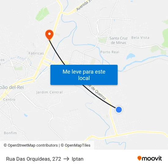 Rua Das Orquídeas, 272 to Iptan map