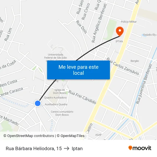 Rua Bárbara Heliodora, 15 to Iptan map