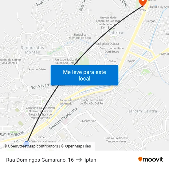 Rua Domingos Gamarano, 16 to Iptan map
