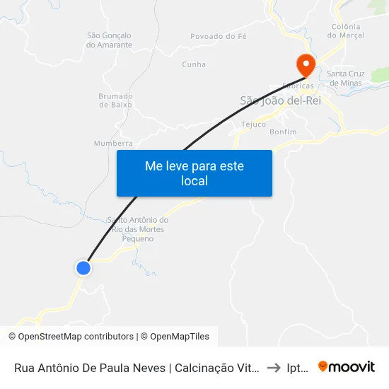 Rua Antônio De Paula Neves | Calcinação Vitória to Iptan map