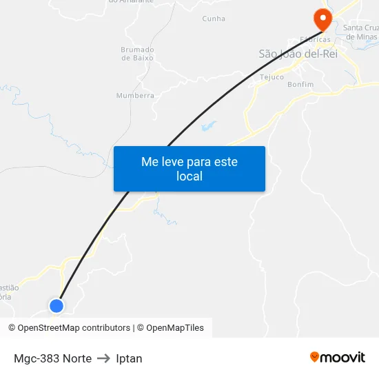 Mgc-383 Norte to Iptan map