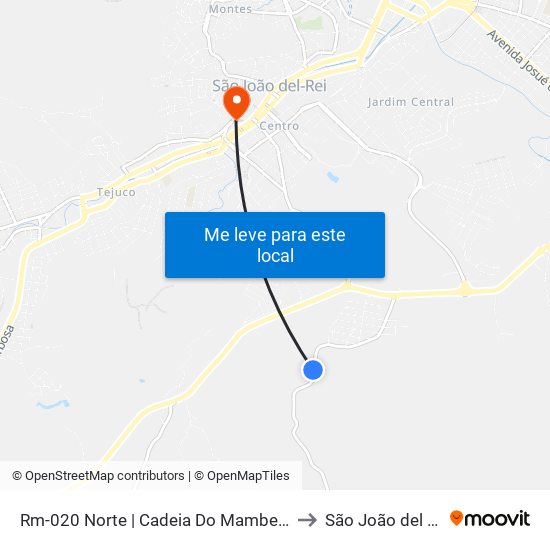 Rm-020 Norte | Cadeia Do Mambengo to São João del Rei map