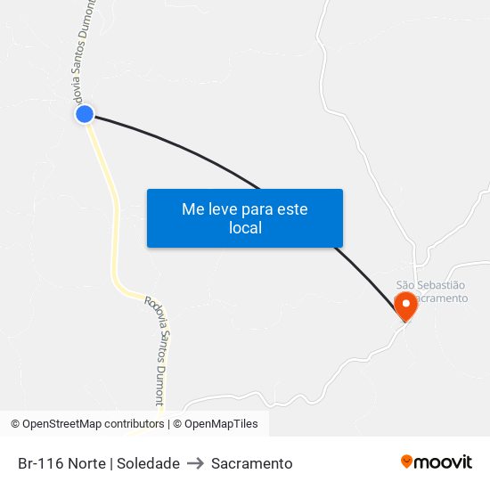 Br-116 Norte | Soledade to Sacramento map