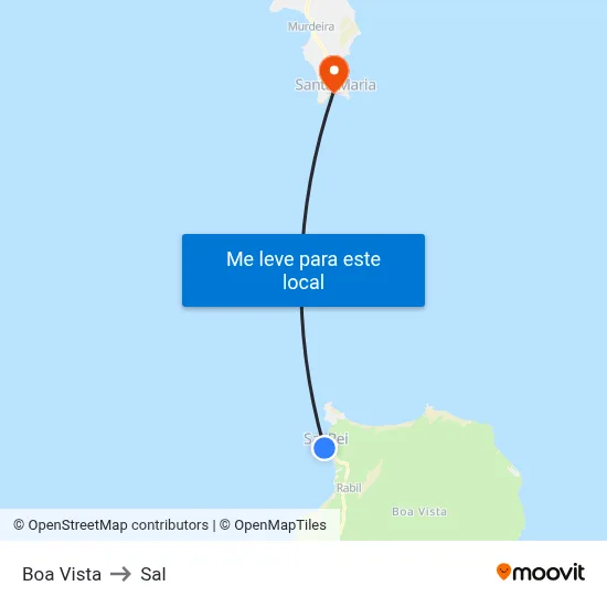 Boa Vista to Sal map