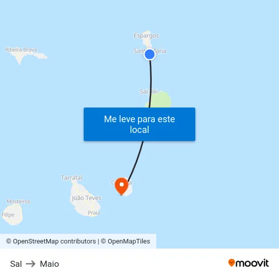 Sal to Maio map