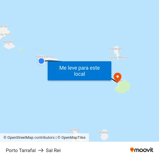Porto Tarrafal to Sal Rei map
