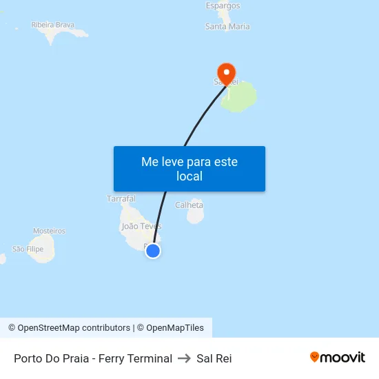 Porto Do Praia - Ferry Terminal to Sal Rei map