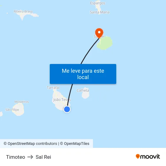 Timoteo to Sal Rei map