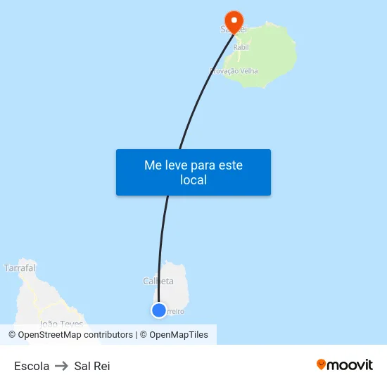 Escola to Sal Rei map