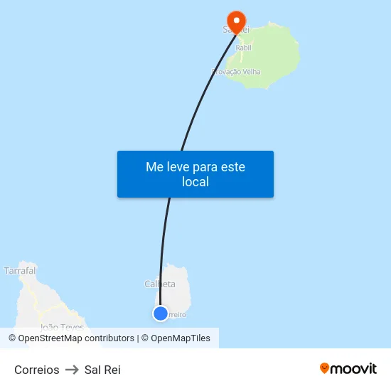 Correios to Sal Rei map