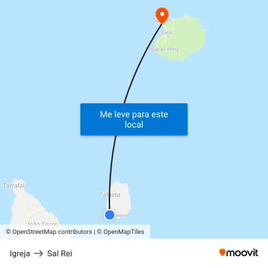 Igreja to Sal Rei map