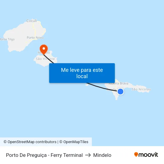 Porto De Preguiça - Ferry Terminal to Mindelo map