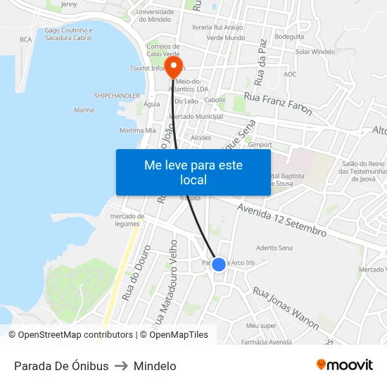 Parada De Ónibus to Mindelo map