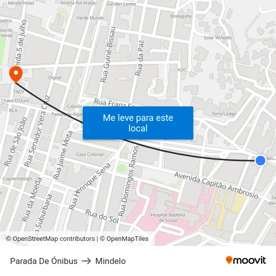 Parada De Ónibus to Mindelo map
