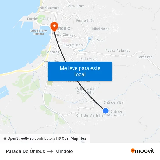 Parada De Ónibus to Mindelo map