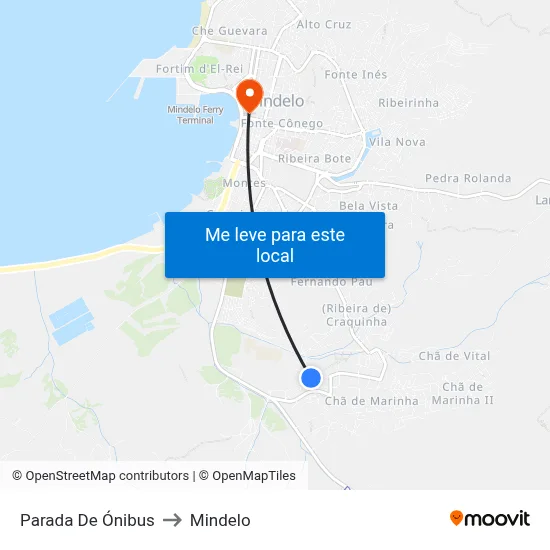Parada De Ónibus to Mindelo map