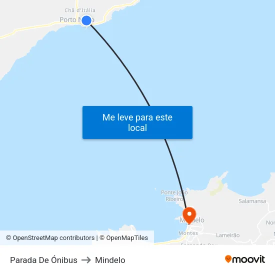 Parada De Ónibus to Mindelo map