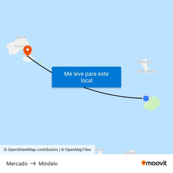 Mercado to Mindelo map