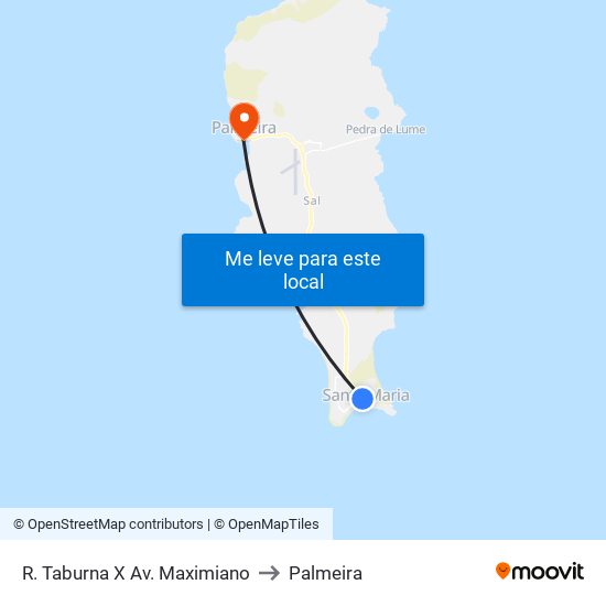 R. Taburna X Av. Maximiano to Palmeira map