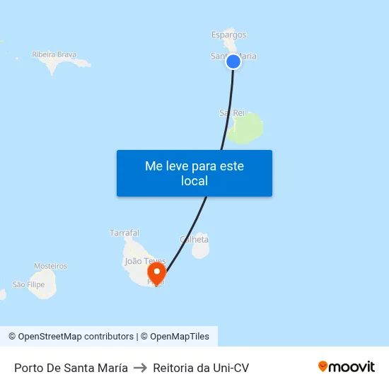 Porto De Santa María to Reitoria da Uni-CV map