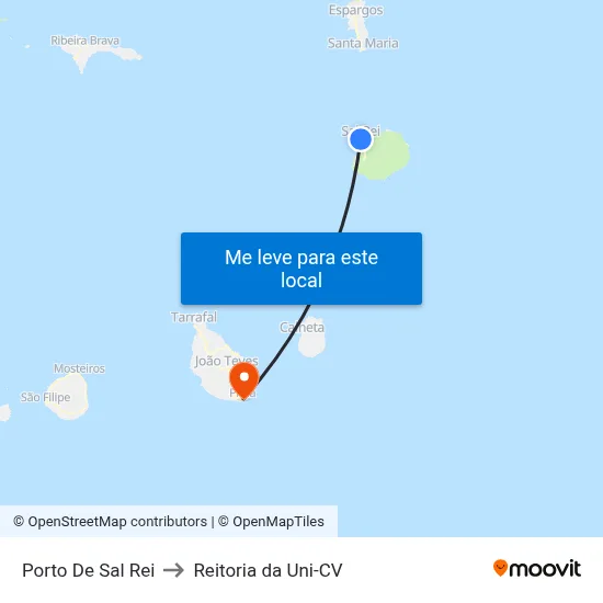 Porto De Sal Rei to Reitoria da Uni-CV map