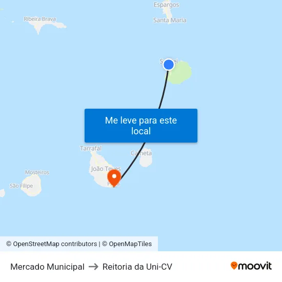 Mercado Municipal to Reitoria da Uni-CV map