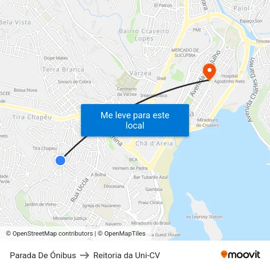 Parada De Ónibus to Reitoria da Uni-CV map