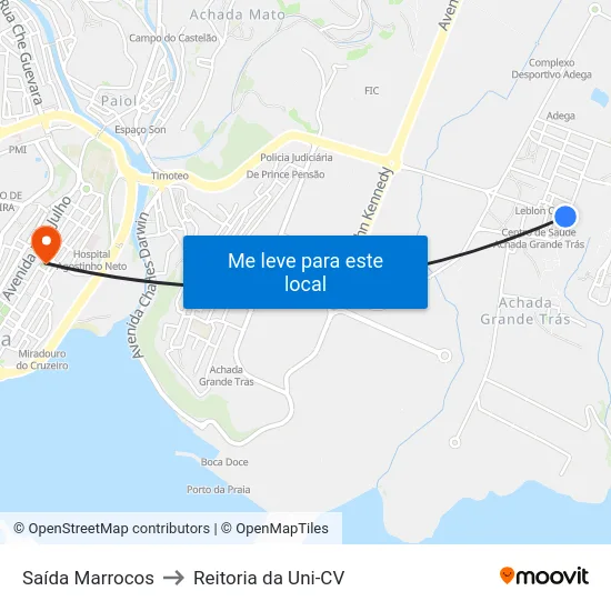 Saída Marrocos to Reitoria da Uni-CV map