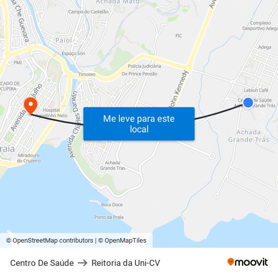 Centro De Saúde to Reitoria da Uni-CV map