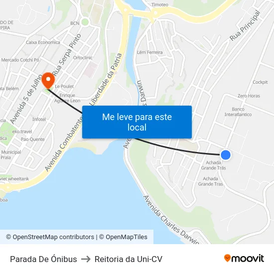 Parada De Ónibus to Reitoria da Uni-CV map