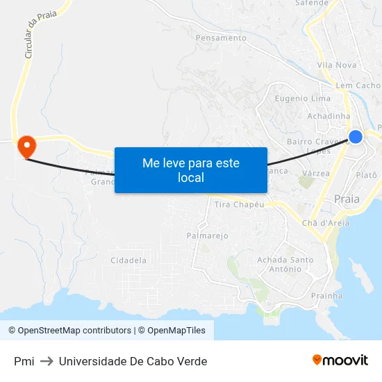 Pmi to Universidade De Cabo Verde map