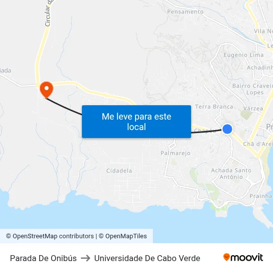 Parada De Onibús to Universidade De Cabo Verde map