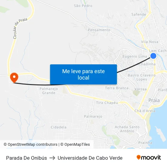 Parada De Onibús to Universidade De Cabo Verde map