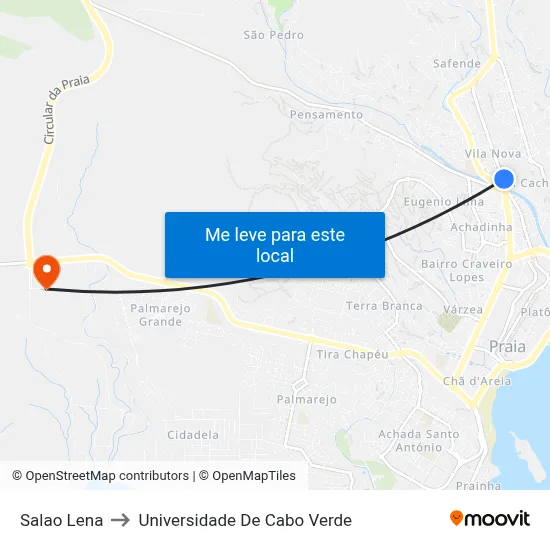 Salao Lena to Universidade De Cabo Verde map