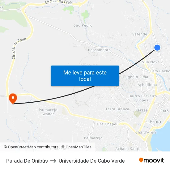 Parada De Onibús to Universidade De Cabo Verde map