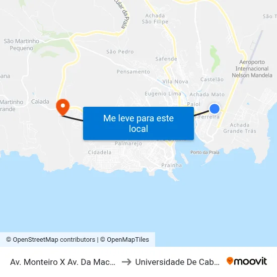 Av. Monteiro X Av. Da Macaronesia to Universidade De Cabo Verde map