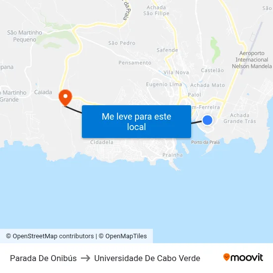 Parada De Onibús to Universidade De Cabo Verde map