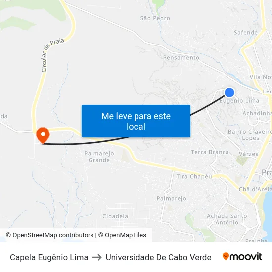 Capela Eugênio Lima to Universidade De Cabo Verde map
