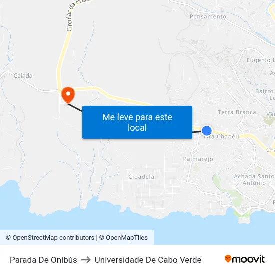 Parada De Onibús to Universidade De Cabo Verde map
