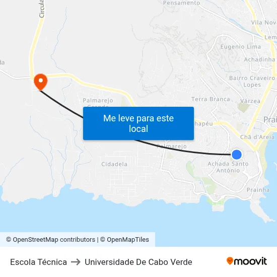 Escola Técnica to Universidade De Cabo Verde map