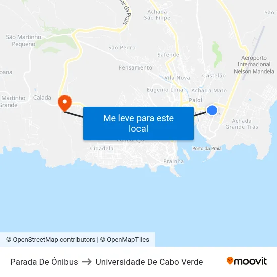 Parada De Ónibus to Universidade De Cabo Verde map