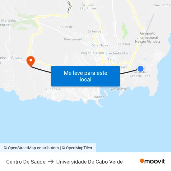 Centro De Saúde to Universidade De Cabo Verde map