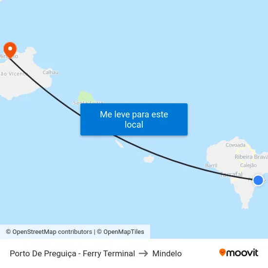 Porto De Preguiça - Ferry Terminal to Mindelo map