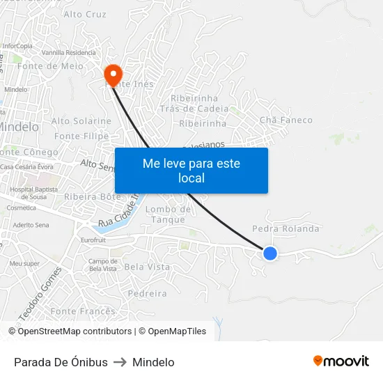 Parada De Ónibus to Mindelo map