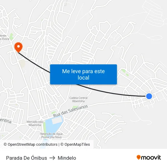 Parada De Ónibus to Mindelo map