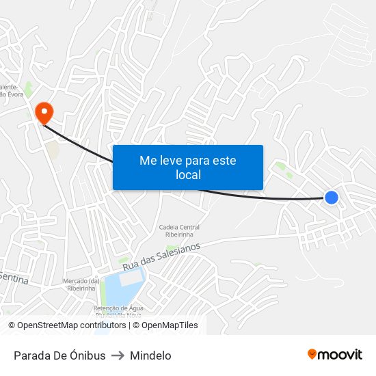 Parada De Ónibus to Mindelo map