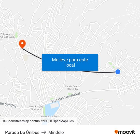 Parada De Ónibus to Mindelo map