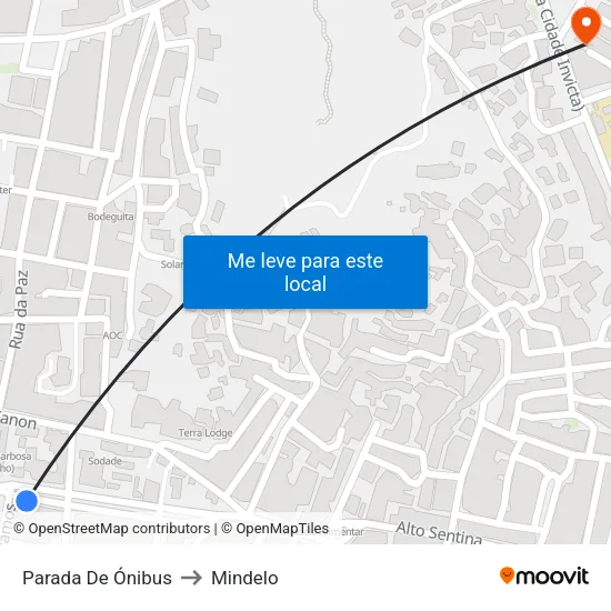 Parada De Ónibus to Mindelo map